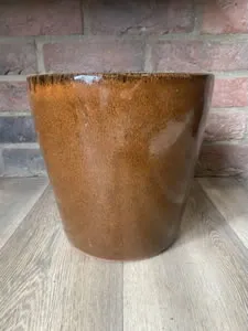 Burnt Orange Terracotta Glossy Pot 24x22cm Pic 2